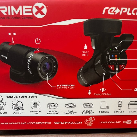 REPLAY PRIME X Camera system XD with Wi-Fi Helmet Gun NASCAR Cam - Picture 3 of 5